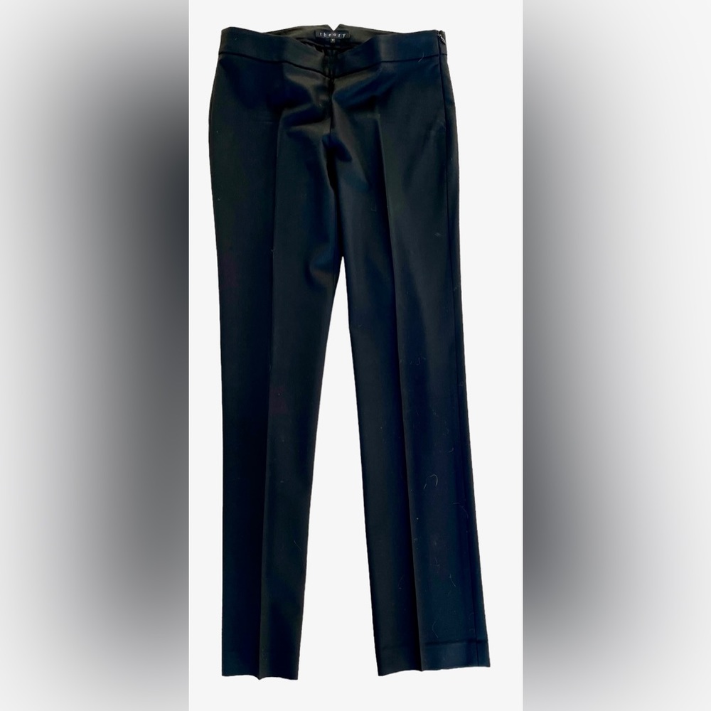 Theory Black Stretch Gabardine Suit Pants